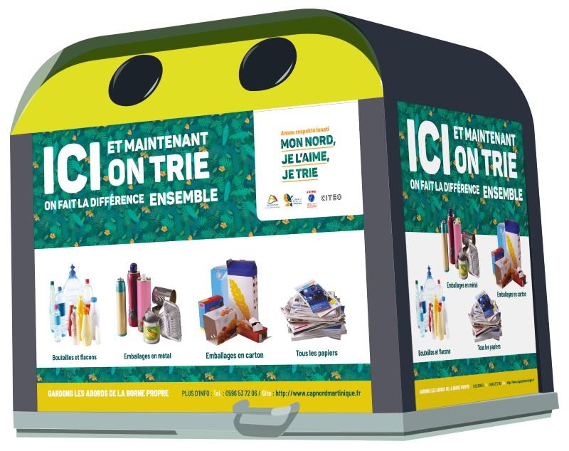 tri sélectif borne jaune