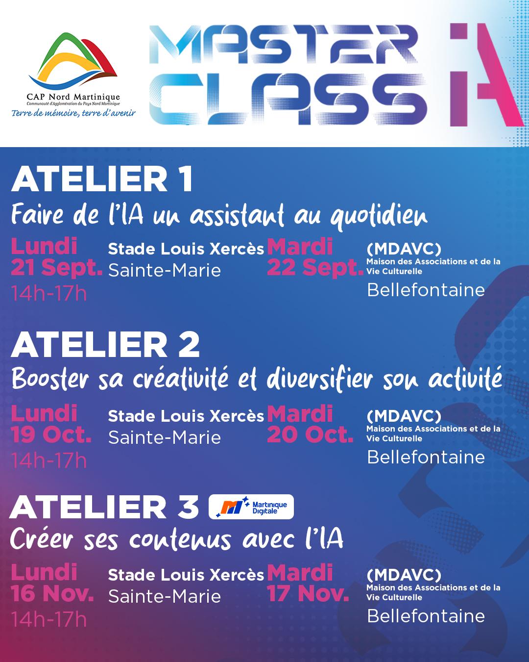  MASTERCLASS IA ATELIERS 